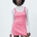 Zara Dresses | Nwt Zara Pink Floral Embroidered Cable Knit Dress | Color: Pink/Yellow | Size: Mj
