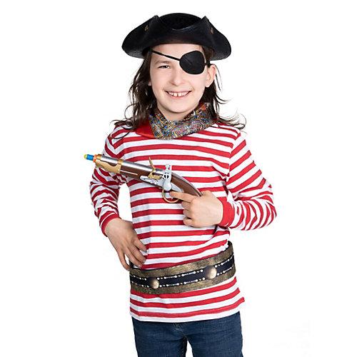 Piratenkostüm Kinder 7-teilig mit Piratenpistole rot Kinder
