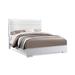 Wrought Studio™ Vin Modern Queen Size Bed, Panel Headboard, LED Light, Crisp Finish Upholstered, Wood in White | 11 H x 63 W x 84 D in | Wayfair