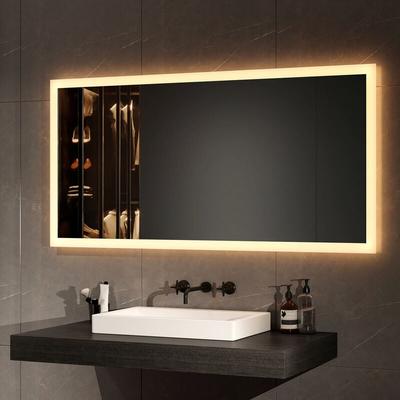 Badspiegel mit Beleuchtung led Badezimmerspiegel 120x60cm (Warmweißes Licht) - Emke