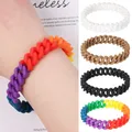 Bracelets en caoutchouc coloré unisexe gel de pton bracelet à breloques bracelet en silicone