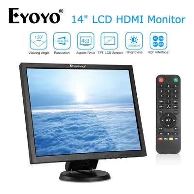 EYObalance-Moniteur PC EM14A 14 pouces 4:3 TFT BNC HDMI écran LCD 1024x768 VGA AV affichage TV