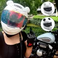 2pcs Creative mignon casque de moto en peluche chat oreilles moto cross casque décoratif autocollant