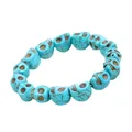 Bracelet en perles Vintage pour hommes et femmes Accessoires de mode blanc bleu Turquoise tête