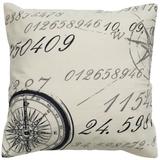 Rizzy Home Script with Compass Throw Pillow Cover