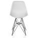 DSR Molded White Plastic Dining Shell Chair with Black Eiffel Steel Leg (Set of 2)