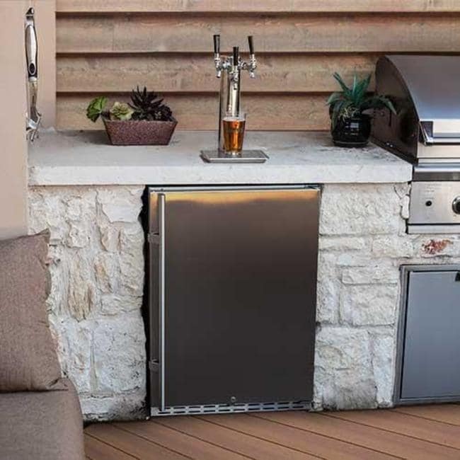 EdgeStar KC7000ODTRIP 24" Wide Outdoor Triple Tap Kegerator for Full