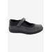 Women's Rose Mary Jane Flat by Drew in Black Foil Leather (Size 6 N)