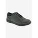 Wide Width Women's Tulip Oxford Flat by Drew in Black Foil Leather (Size 9 1/2 W)