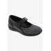 Women's Magnolia Mary Jane Flat by Drew in Black Lurex Stretch (Size 5 M)