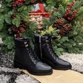 Michael Kors Shoes | Michael Kors Hasley Lace Black - Logo - Boots Size 7 + Michael Kors Dust Bag | Color: Black/Silver | Size: 7