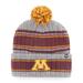 Men's '47 Gray Minnesota Golden Gophers Rexford Cuffed Knit Hat with Pom