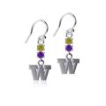 Dayna Designs Washington Huskies Dangle Crystal Earrings