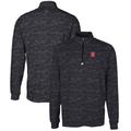 Men's Cutter & Buck Black NC State Wolfpack Big Tall Traverse Camo Print Stretch Quarter-Zip Pullover Top