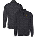 Men's Cutter & Buck Black Iowa Hawkeyes Big Tall Traverse Camo Print Stretch Quarter-Zip Pullover Top