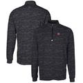 Men's Cutter & Buck Black Rutgers Scarlet Knights Big Tall Traverse Camo Print Stretch Quarter-Zip Pullover Top