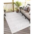 Teppich CARPET CITY "In-& Outdoorteppich Santorini 411, 3D-Effekt, Boho-Optik" Teppiche Gr. B/L: 140 cm x 200 cm, 5 mm, 1 St., beige (creme) Esszimmerteppiche