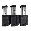 Comp-Tac Tri-Mag Pouch Standard Size 1 - 1911 Single Stack Kahr Springfield XD-S Sig P220 Left Side Carry/Right Hand Shooter Black Mag Size