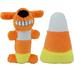 Halloween Candy Corn Loofa and Corn Cat Toy, Small, Pack of 2, Orange / Yellow