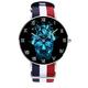 Blue Flaming Skull Watches for Men and Women Wrist Watch Personalized Custom Silver Dial Neutral Weave Sports Watch Strap