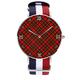 Black Red Tartan Watches for Men and Women Wrist Watch Personalized Custom Silver Dial Neutral Weave Sports Watch Strap