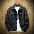 Jackets Raincoats Men Jean Jacket Streetwear Cotton Denim Jacket Ripped Hole Jean Coats Men Outwear M Black