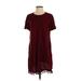Shein Casual Dress - Shift: Burgundy Solid Dresses - Women's Size Small