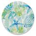 CounterArt Isla Mona 4 Pack Round Single Image Absorbent Stone Coasters 4” Diameter Stoneware, in Blue/Green/White | 0.25 H x 4 W x 4 D in | Wayfair