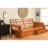 Wade Logan Flodin 82" Futon Frame Wood/Solid Wood in Brown | 33 H x 82 W x 37 D in | Wayfair 6A3D3C1C2D96482A82E94F7A11B79277