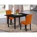 Latitude Run® Cordwell Butterfly Leaf Rubber Wood Dining Set Wood/Upholstered in Black | Wayfair 34A508CA96444A229B201F848AE17396