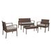 Winston Porter Feline 4 Piece Rattan Multiple Chairs Seating Group w/ Cushions Synthetic Wicker/All - Weather Wicker/Wicker/Rattan | Outdoor Furniture | Wayfair