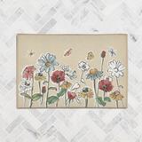 White 36 x 24 x 0.5 in Area Rug - Rosalind Wheeler Alisander Floral Handwoven Chenille Area Rug in Beige/Pink/Green Chenille | Wayfair