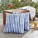Longshore Tides Anferny Indoor/Outdoor Striped Blue Square Throw Cushion Cover Polyester/Polyfill blend | 20 H x 20 W x 6 D in | Wayfair