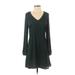 Hinge Casual Dress - A-Line: Green Solid Dresses - Women's Size Small