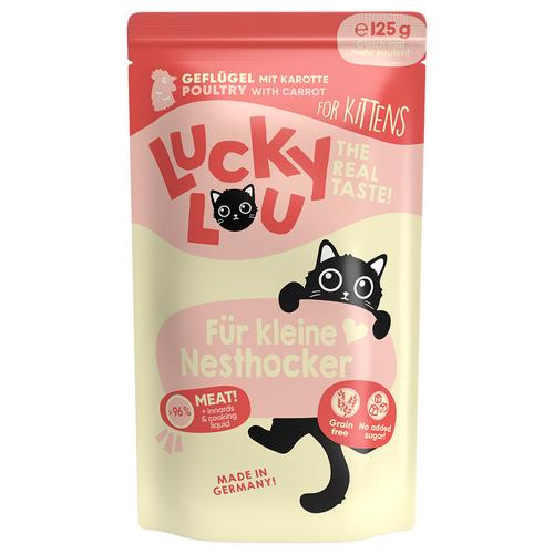 48x 125g Lucky Lou Lifestage Kitten Geflügel Katzenfutter nass