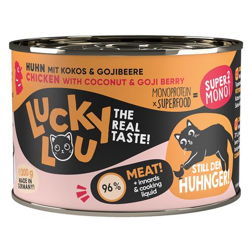 24x 200g Lucky Lou SuperMono² Huhn Katzenfutter nass