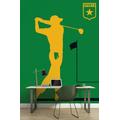 Fototapete Modern Grün Gelb Schwarz | Tapet Sport Golf Spieler | Schlafzimmer-, Flur-, Büro-, und Wohnzimmertapete | 2,00 m x 2,70 m