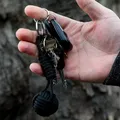 Porte-clés en paracorde de poing de singe de lanière d'autodéfense boule en acier inoxydable