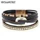 WELLMORE – bracelets en cuir vintage pour femmes 8 couleurs 3 tailles bijoux à la mode