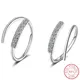 Boucles d'oreilles créoles en argent regardé or argent vague pour femmes fille S-E972