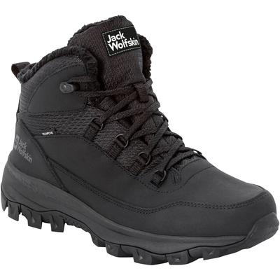 Outdoorwinterstiefel JACK WOLFSKIN "EVERQUEST TEXAPORE MID M", Damen, Gr. 43, schwarz, Leder, Textil, sportlich, Schuhe, Winterboots, Snowboots, Winterschuhe, wasserdicht & gefüttert