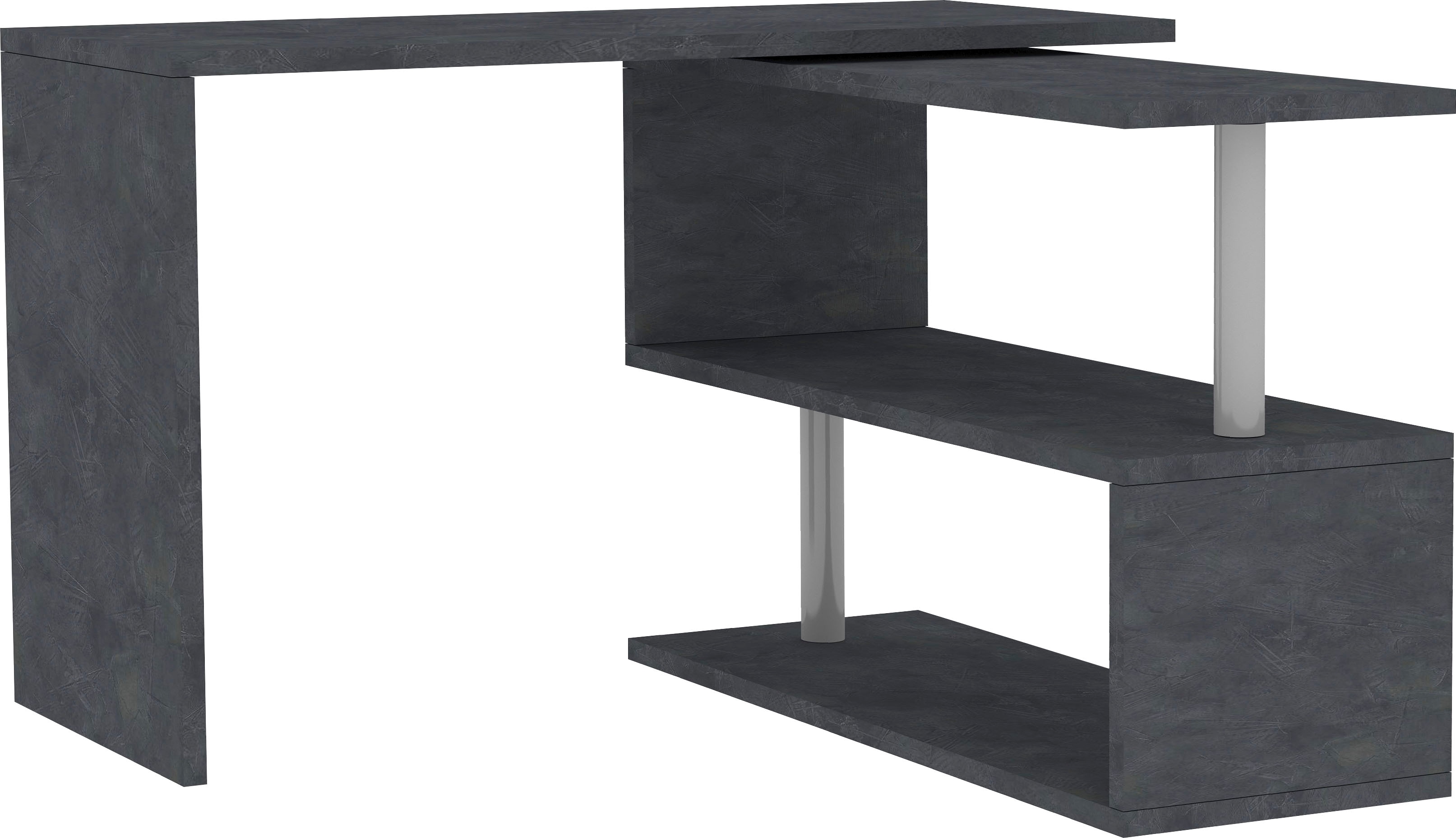 Schreibtisch INOSIGN "Volta, Made in Italy", grau (schiefer, schiefer), B:120cm H:75cm T:50cm, Tische, multifunktional - als Computertisch, Eckschreibtisch oder Sideboard