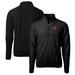 Men's Cutter & Buck Black Wisconsin Badgers Big Tall Cascade Eco Sherpa Fleece Quarter-Zip Jacket