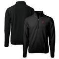 Men's Cutter & Buck Black Indiana Hoosiers Big Tall Cascade Eco Sherpa Fleece Quarter-Zip Jacket