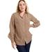 Plus Size Women's Poplin La Vie Tunic by June+Vie in Brown Sugar (Size 10/12)