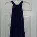 Jessica Simpson Dresses | Jessica Simpson Navy Maxi Halter Dress With Braided Back Detail And Pockets | Color: Blue | Size: 10