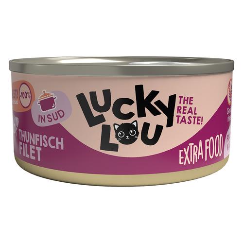 18x70g Lucky Lou Extra Food Filet in Brühe Thunfischfilet Katzenfutter nass