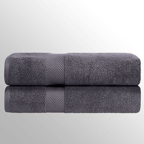 Caress Bath Towels Set of Two, Set of Two, Dark Gray