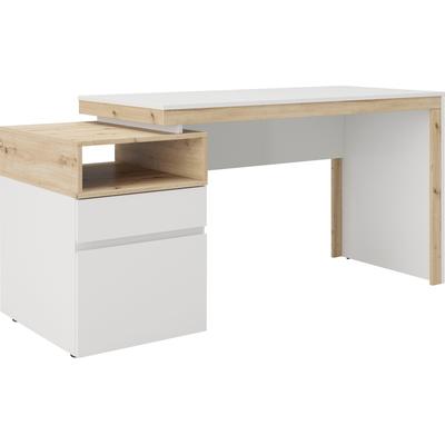 Schreibtisch MY HOME "Santiago", weiß (eiche, weiß), B:160cm H:76cm T:60cm, MDF lackiert, Spanplatte mit Melaminbeschichtung, ABS-Kanten, Soft-Close Beschläge, Metall, Tische, Laptoptisch, Home Office Image