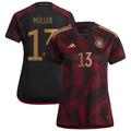Women's adidas Thomas Müller Black Germany National Team 2022/23 Away Replica Player Jersey